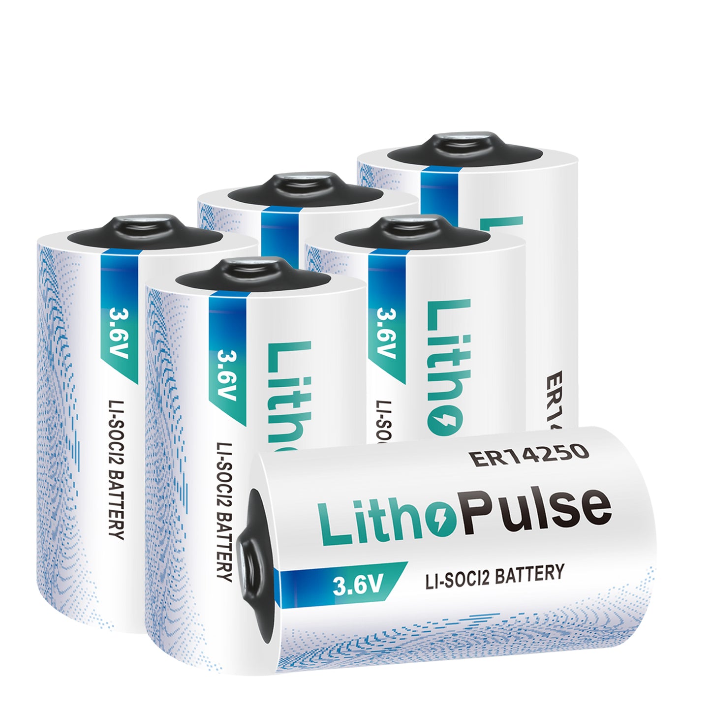 Tlaloc Energy ER14250 1/2AA 3.6V Lithium Battery LS14250 Batteries 1200mAh for Water Electricity Gas Meter PLC Facility Equipment Li-SOCL₂ Non-Rechargeable ER14250 Battery