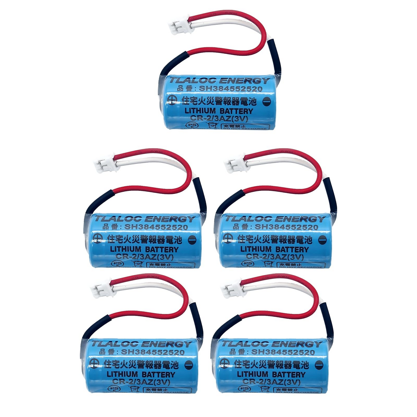 SH384552520 Battery for residential fire alarms CR-2/3AZ, CR-2/3AZC23 3V lithium battery TLALOC ENERGY 